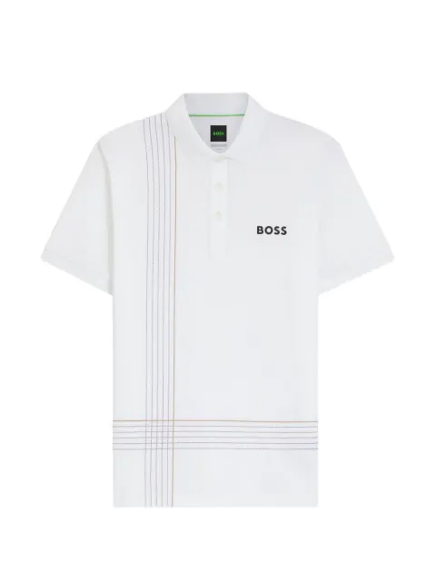 BOSS striped short-sleeve polo shirt