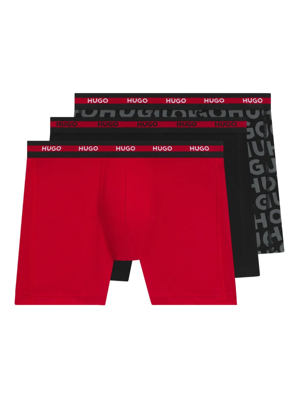 HUGO Kit 3 cuecas boxer com logo no cós | Vermelho | Image 1