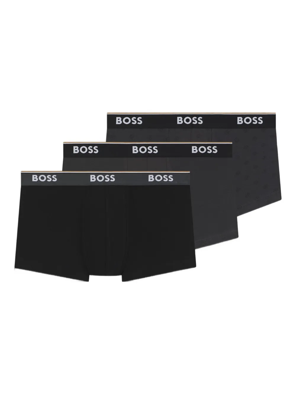 BOSS Set 3 boxer con banda logo - Nero