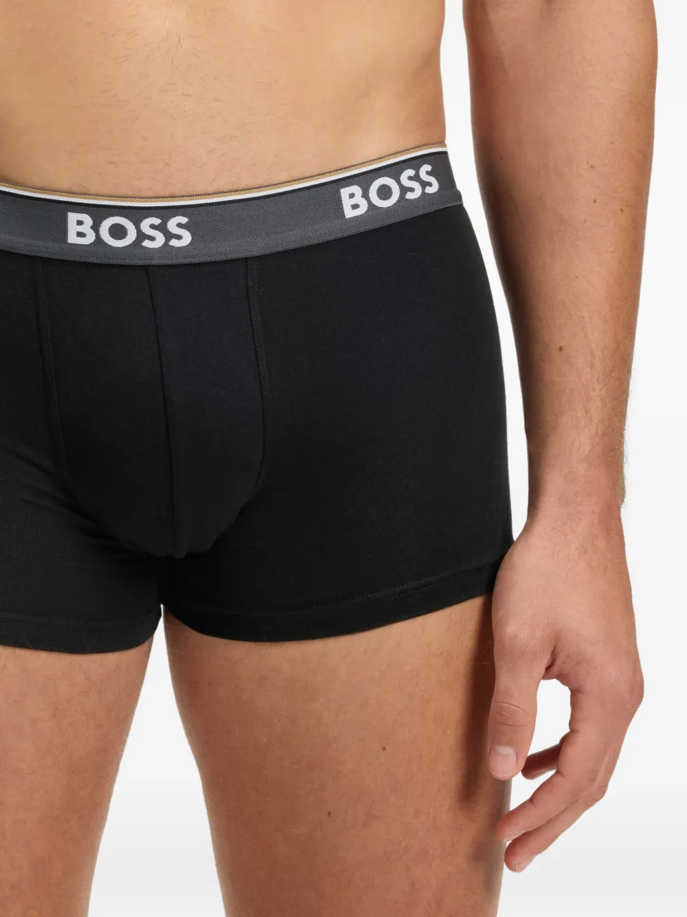 BOSS Drie boxershorts met logoband Zwart