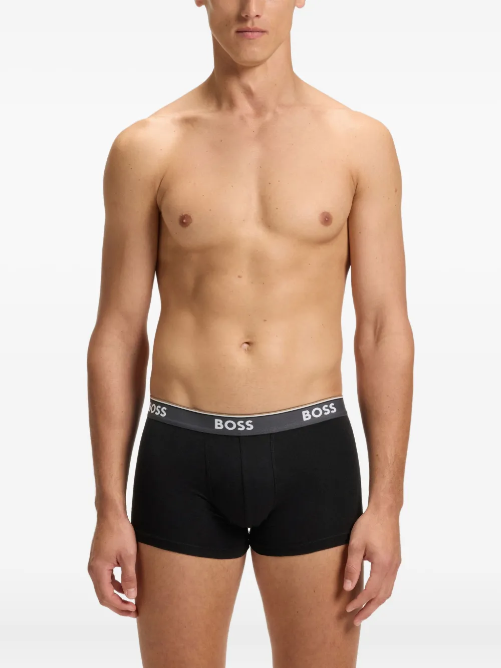 BOSS Drie boxershorts met logoband Zwart