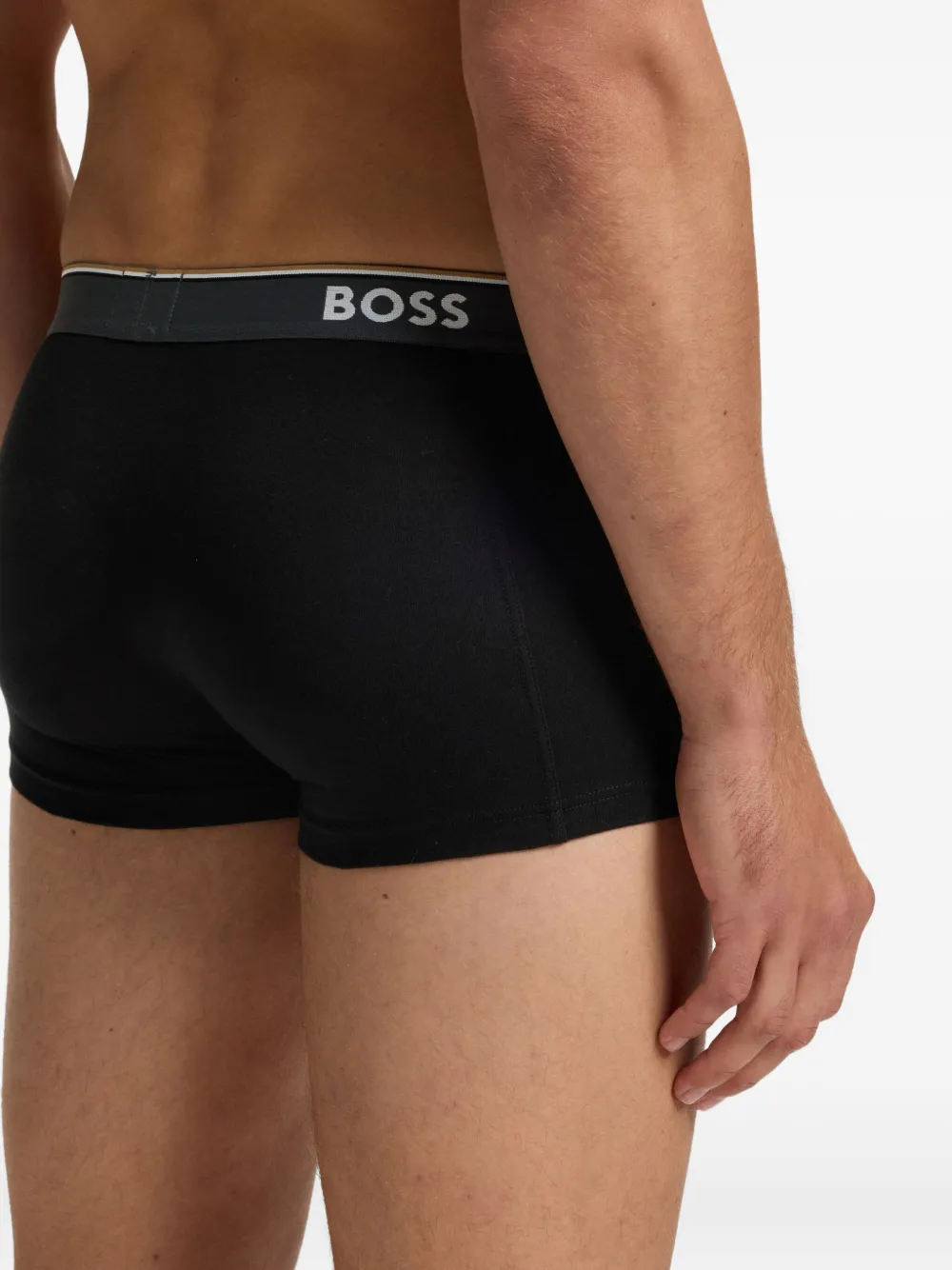 BOSS Drie boxershorts met logoband Zwart