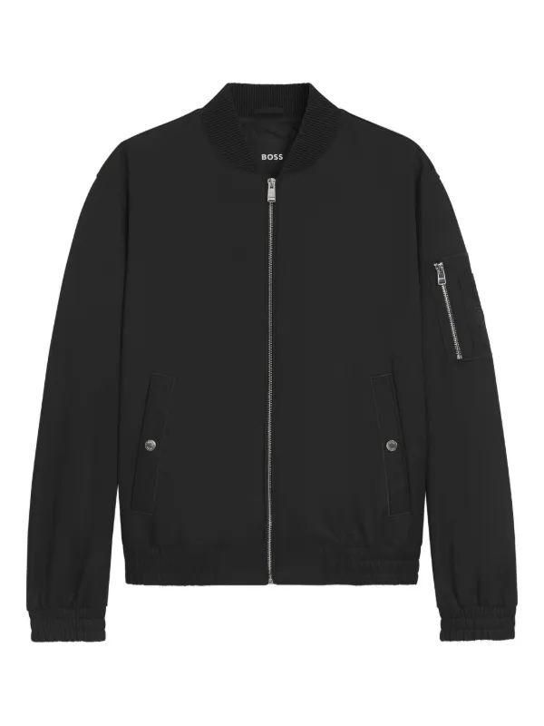 BOSS ジップアップ ボンバージャケット | ブラック | FARFETCH JP
