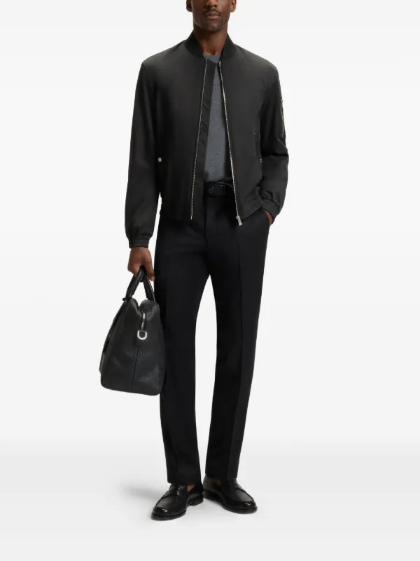 BOSS ブラック ボンバージャケット BOSS ジップアップ ボンバージャケット | ブラック | FARFETCH JP