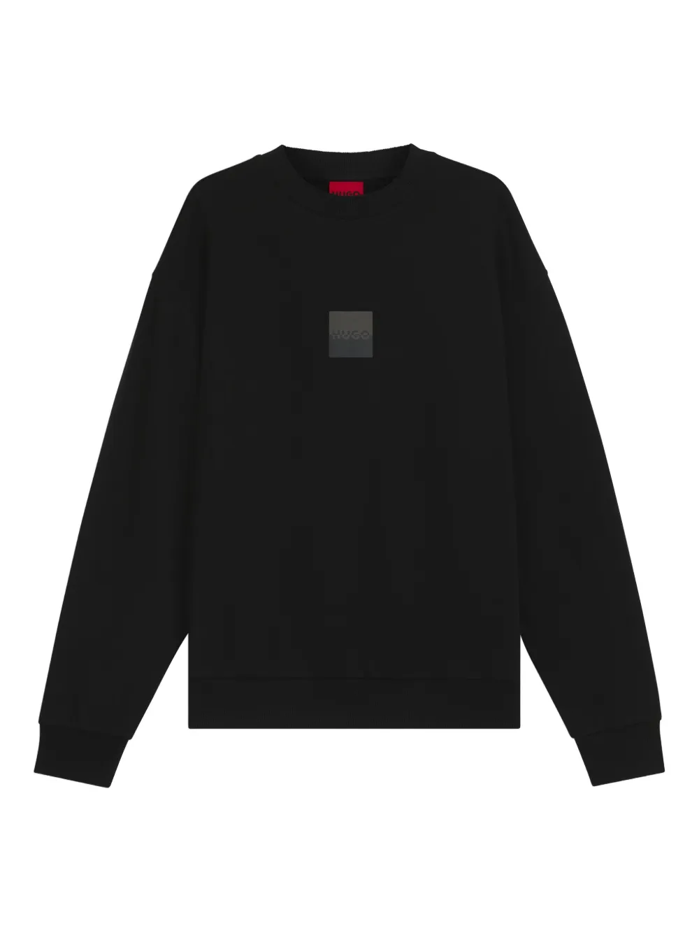 Hugo Boss Mens Hugo Brand-print Regular-fit Cotton Sweatshirt In Black