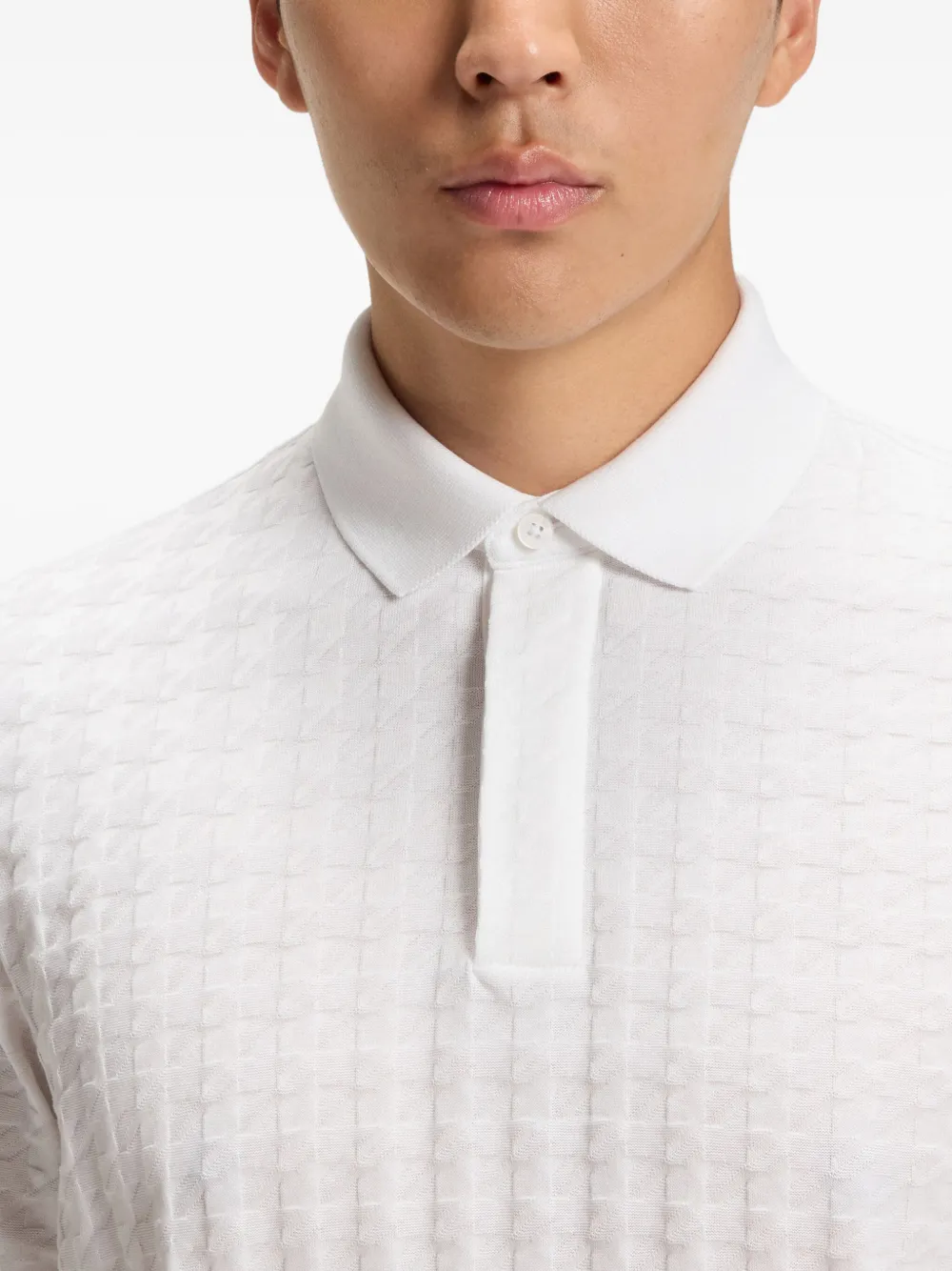 BOSS Poloshirt met textuur Wit