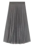 BOSS elasticated-waist pleated midi skirt - Grey