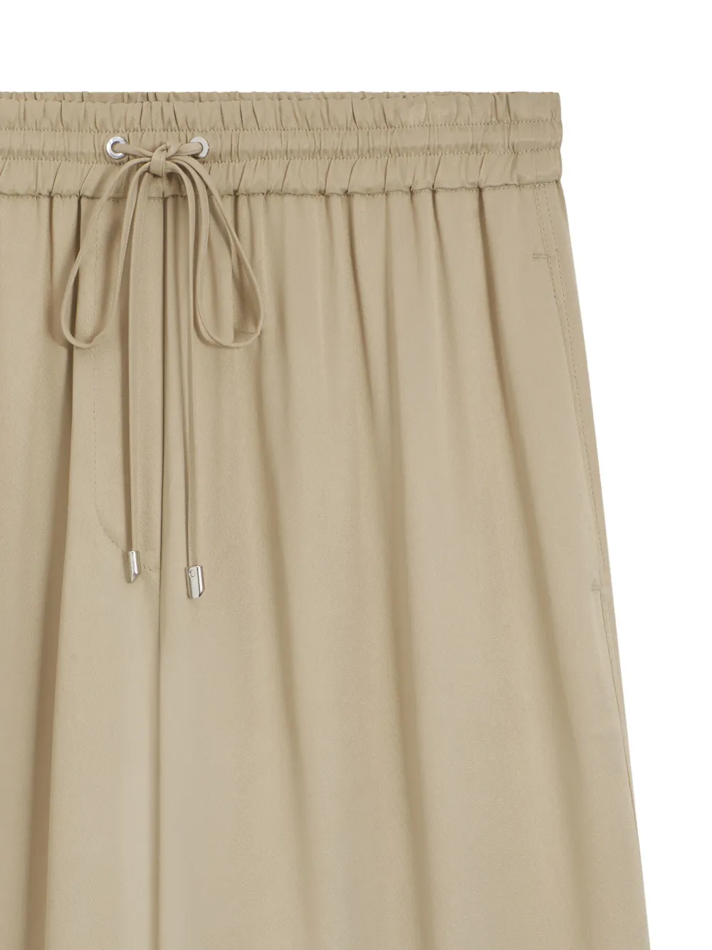 BOSS Broek met wijde pijpen en trekkoord - Beige