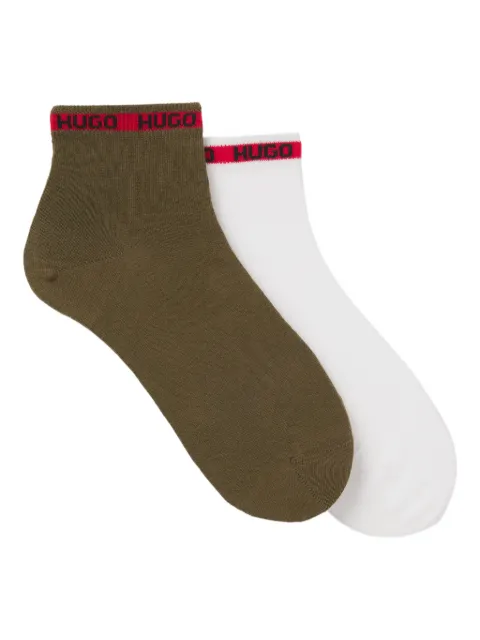 HUGO Kit 2 pares de meias com logo intarsia