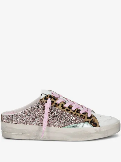Crime London Sk8 Deluxe Sabot glitter leopard-print sneakers