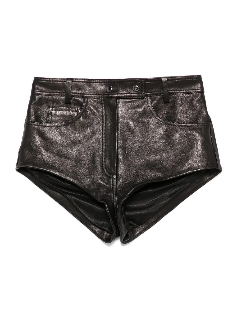 Magda Butrym Leren shorts Zwart