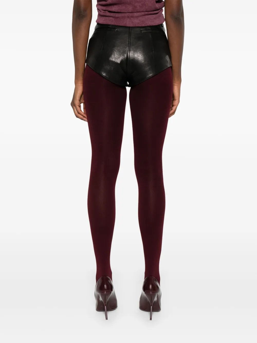Magda Butrym Leren shorts Zwart