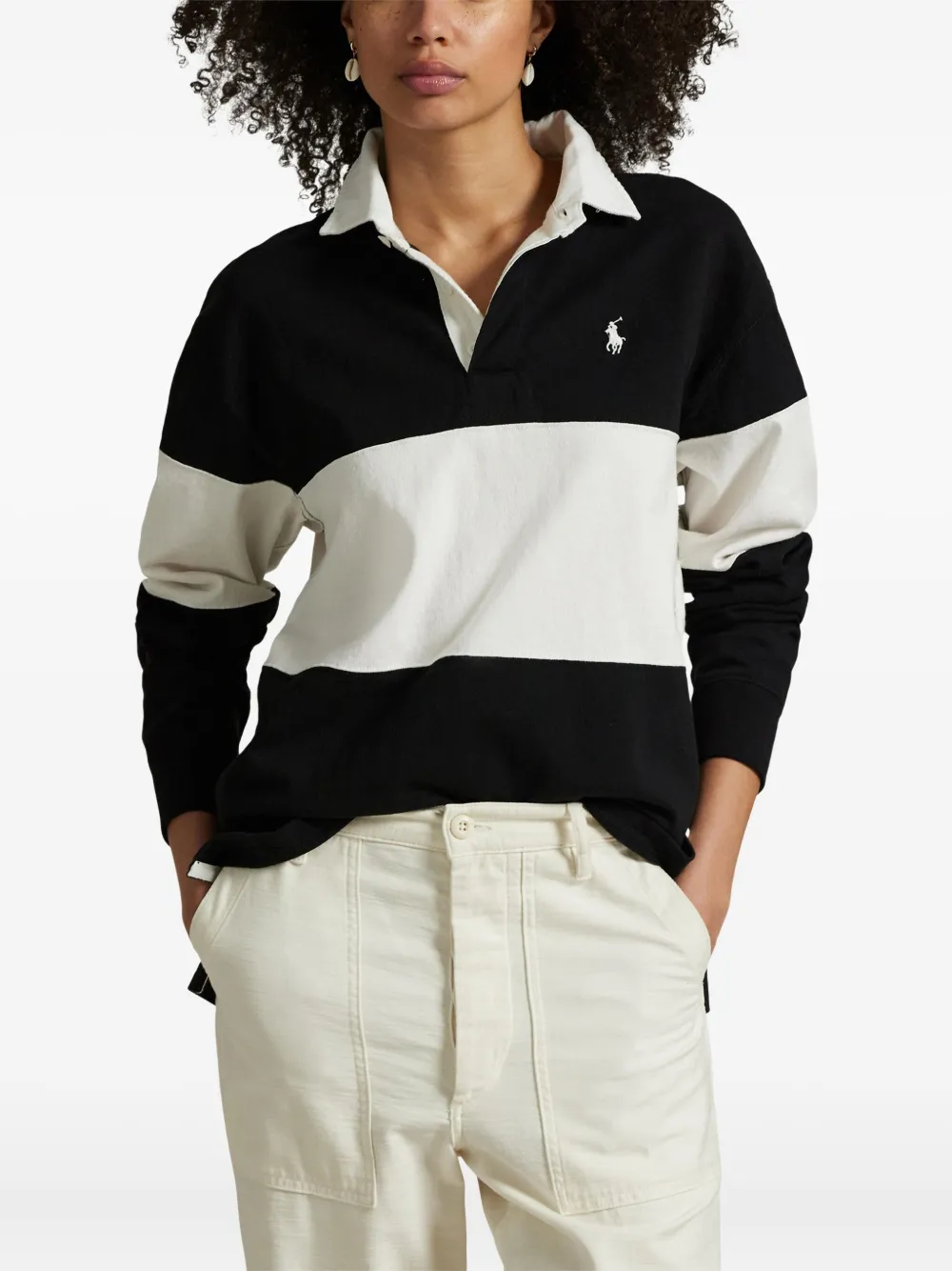 Polo Ralph Lauren Gestreepte polotrui Zwart