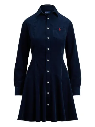 Polo Ralph Lauren Corduroy Shirt Mini Dress | Blue | FARFETCH Polo Ralph Lauren Corduroy Shirt Mini Dress | Blue | FARFETCH