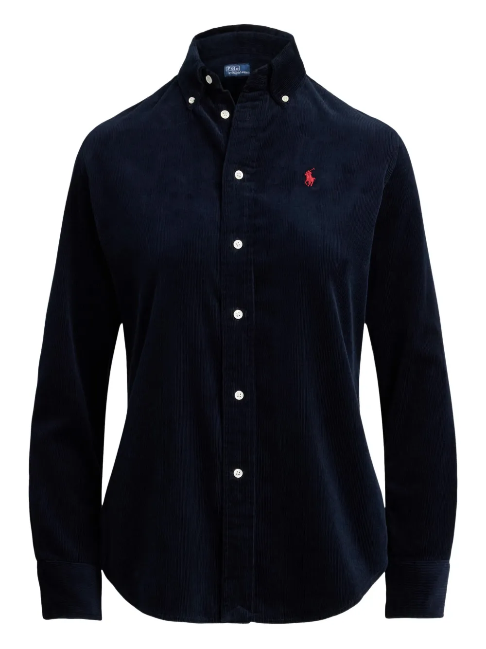 corduroy long-sleeve collared shirt