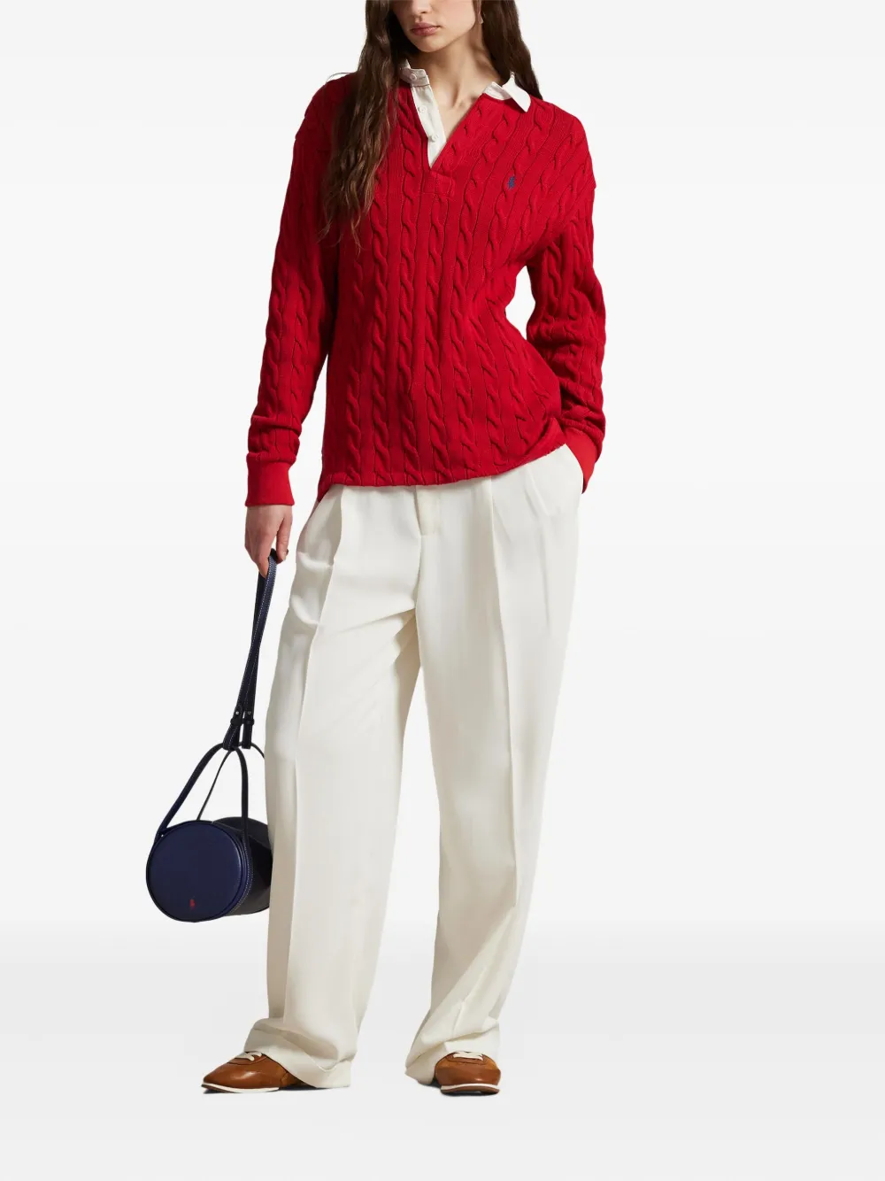Polo Ralph Lauren Kabelgebreide polotrui Rood