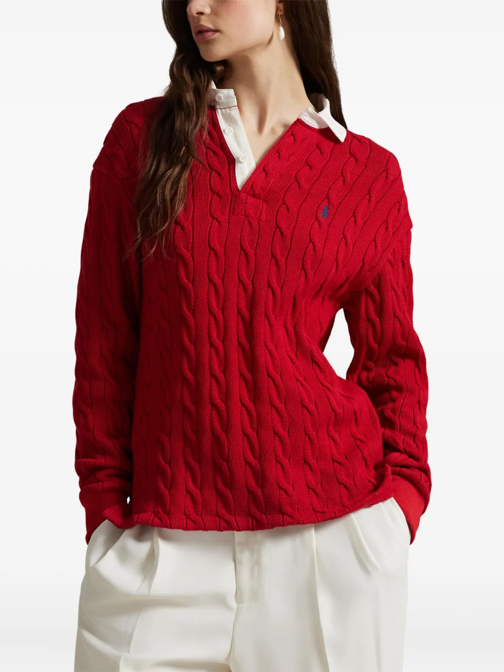 Polo Ralph Lauren Kabelgebreide polotrui Rood