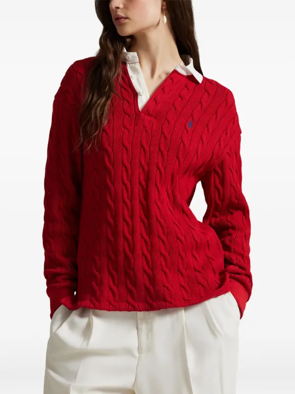 Polo Ralph Lauren ケーブルニット セーター | レッド | FARFETCH JP