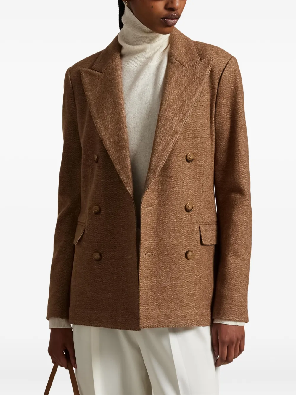 Polo Ralph Lauren Blazer met visgraat patroon Bruin