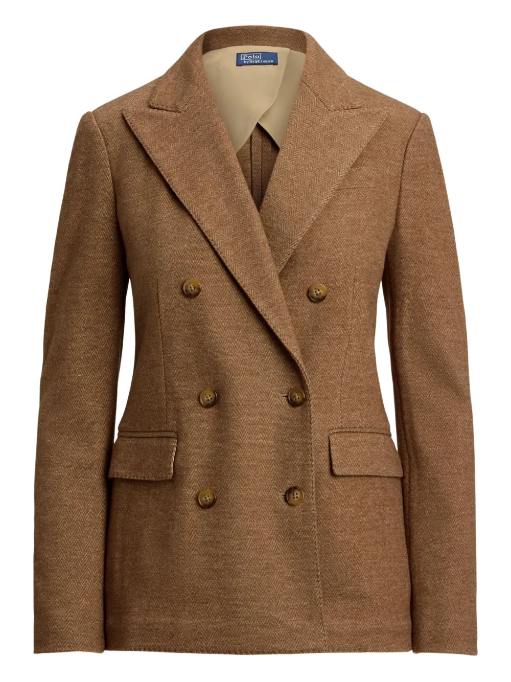 Polo Ralph Lauren Blazer met visgraat patroon Bruin