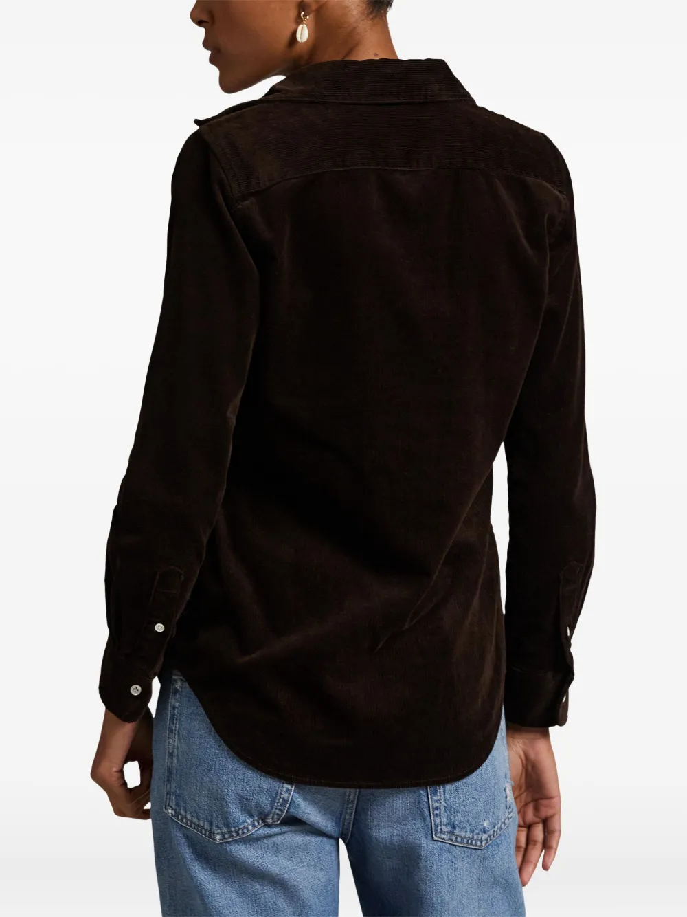 Polo Ralph Lauren Button-down Corduroy Shirt In Brown