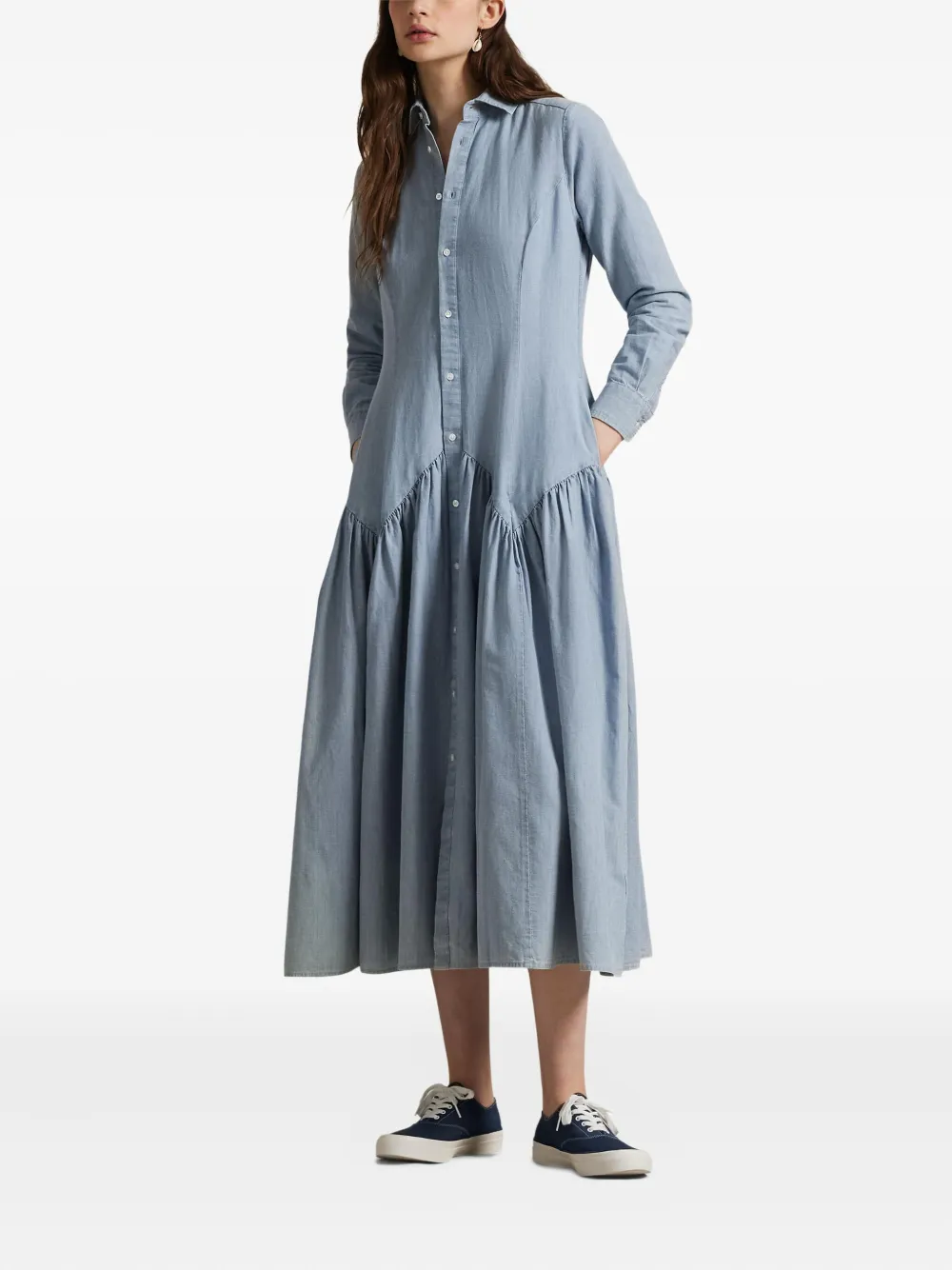 Polo Ralph Lauren Button-up blousejurk Blauw
