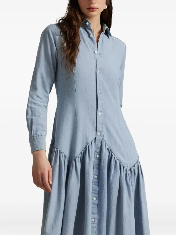Polo Ralph Lauren ボタン シャツドレス | ブルー | FARFETCH JP