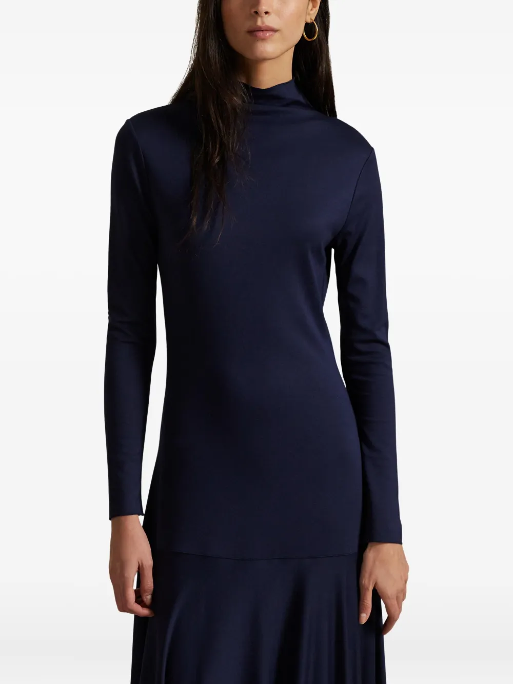 Polo Ralph Lauren Turtleneck Maxi Dress In Blue