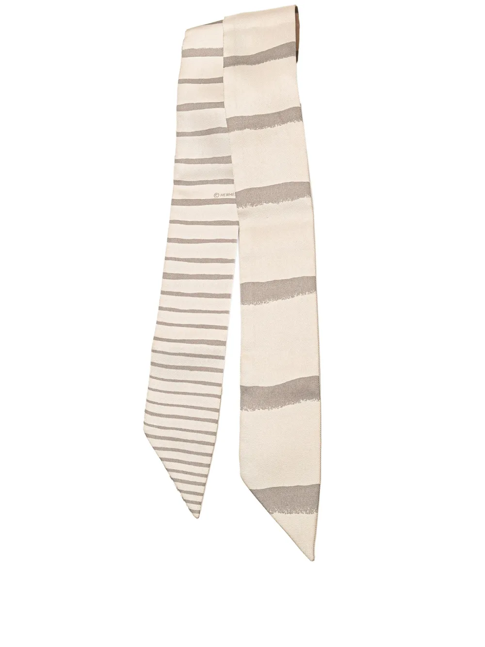 Hermès Pre-Owned 20th Century Mediterranee Silk Twilly Scarf scarves | Grey | Image 1