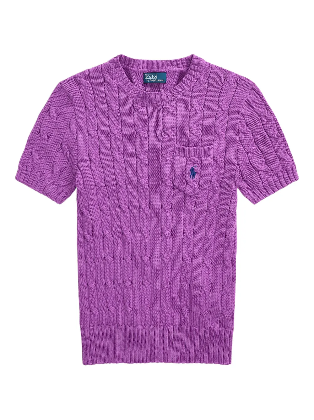 Polo Ralph Lauren ケーブルニット ショートスリーブトップ - パープル Polo Ralph Lauren ケーブルニット ショートスリーブトップ - パープル