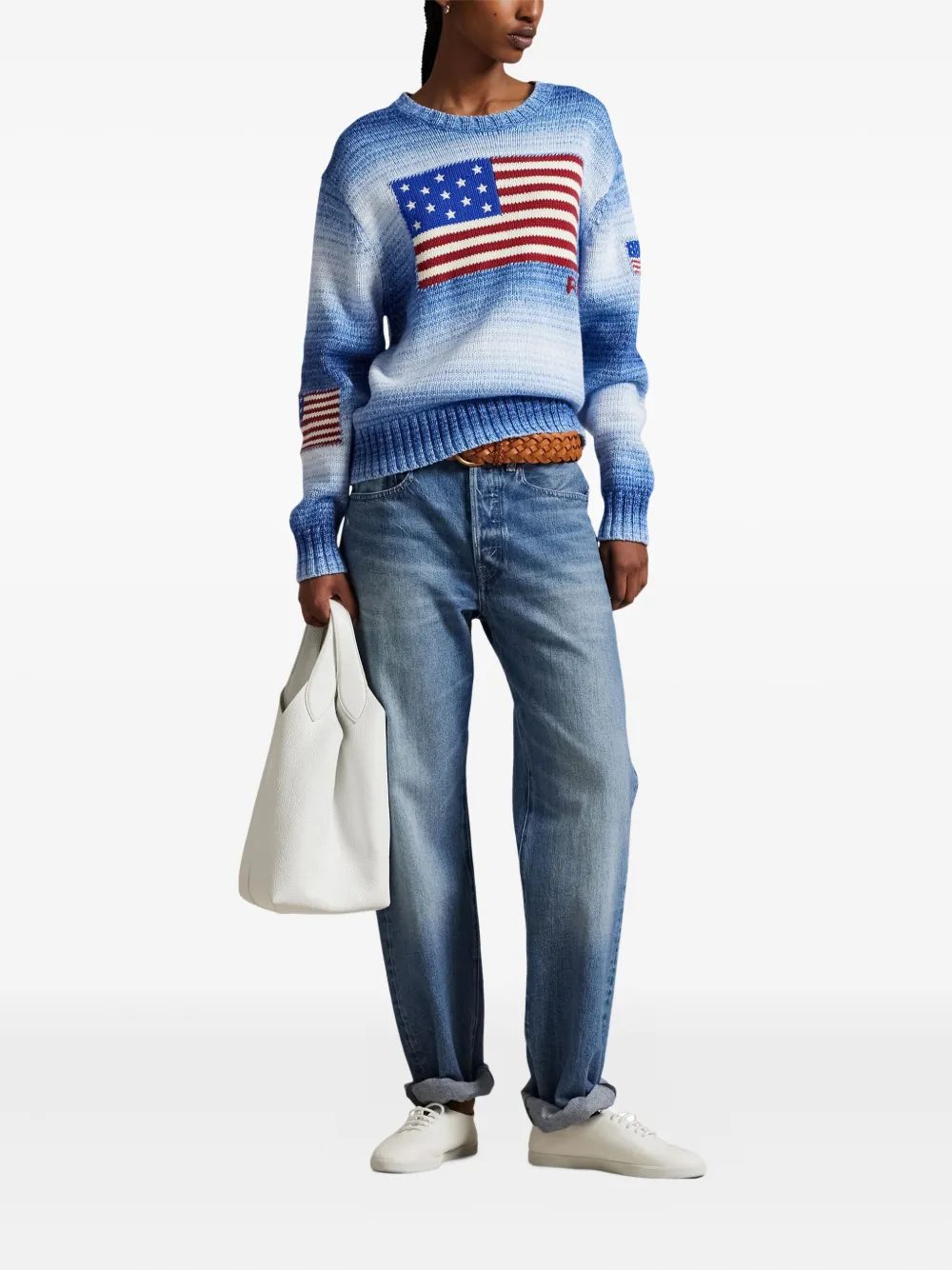 Polo Ralph Lauren Katoenen trui met vlagpatroon Blauw