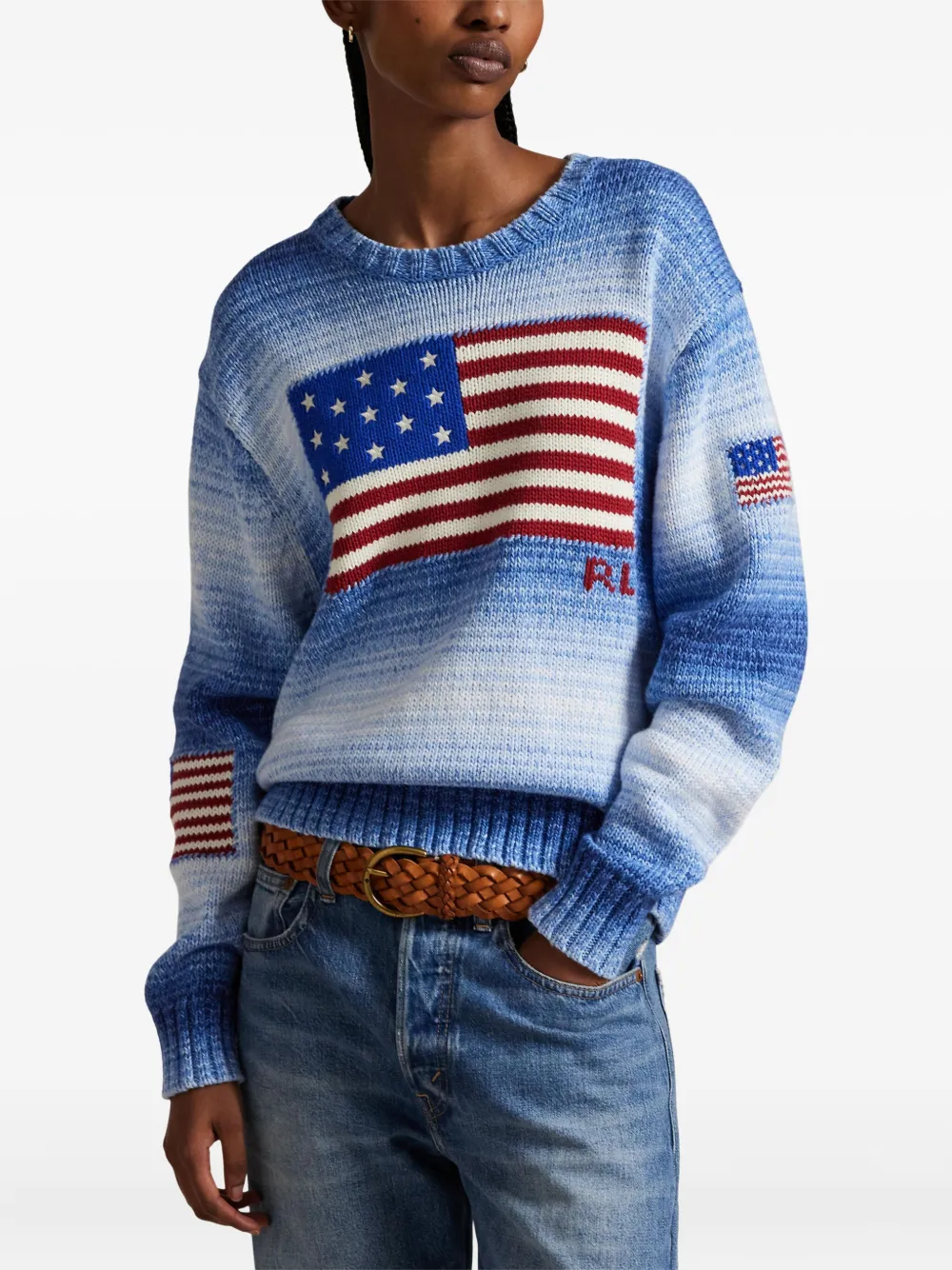 Polo Ralph Lauren Katoenen trui met vlagpatroon Blauw