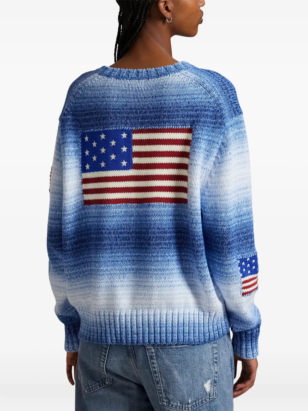 Polo Ralph Lauren Katoenen trui met vlagpatroon Blauw