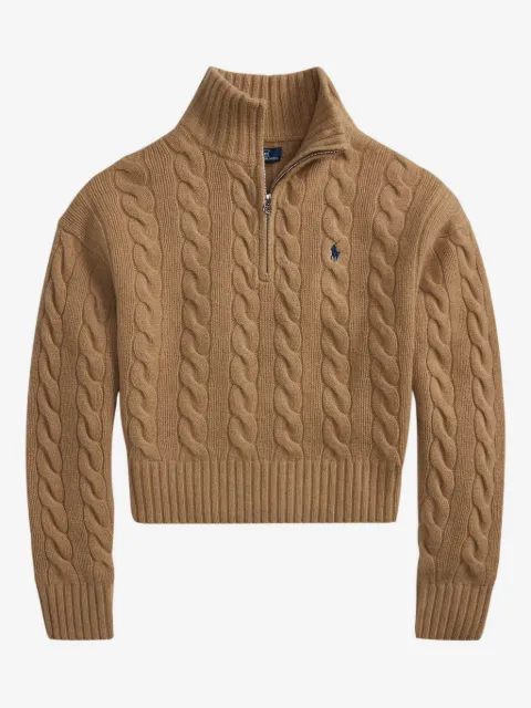 Polo Ralph Lauren suéter en tejido de ochos con cuello falso