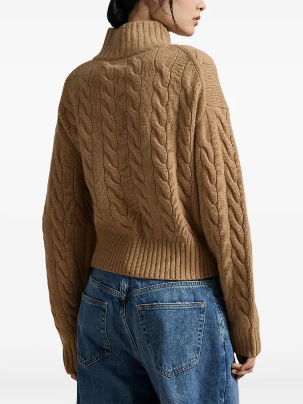 Polo Ralph Lauren cable-knit mock-neck Sweater | Neutrals | FARFETCH