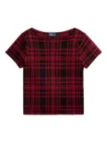 Polo Ralph Lauren boat-neck plaid t-shirt - Red