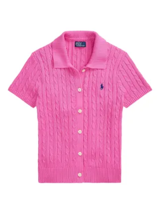 Polo Ralph Lauren ケーブルニット ショートスリーブトップ | ピンク