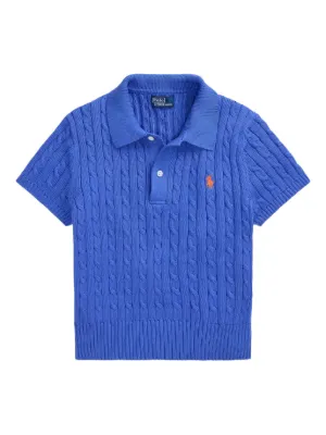 Polo Ralph Lauren cable-knit Polo Top | Purple | FARFETCH