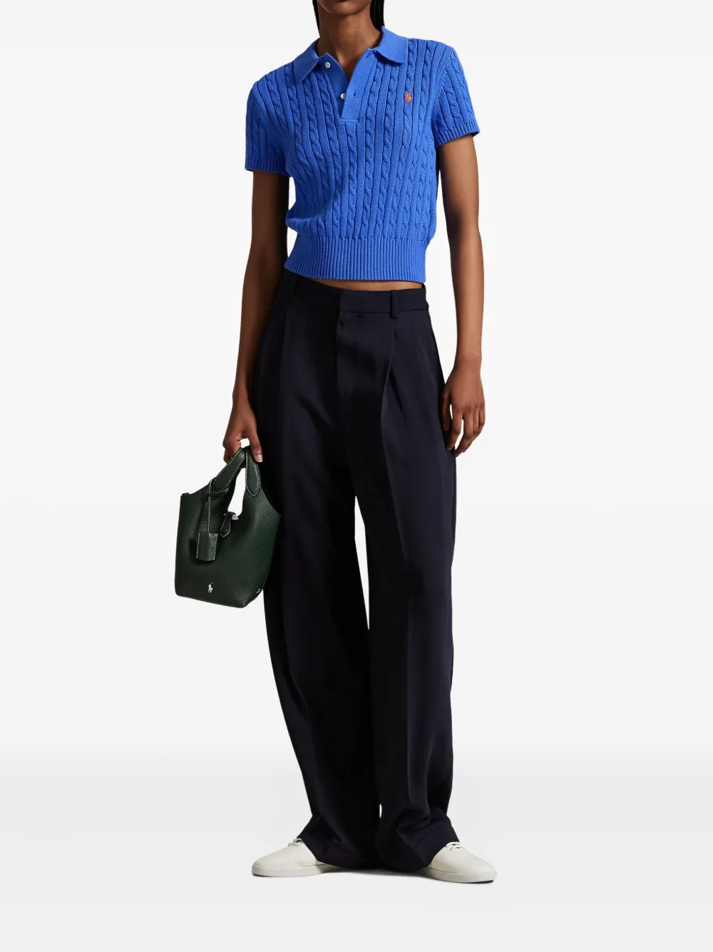 Polo Ralph Lauren Kabelgebreide polotop Blauw