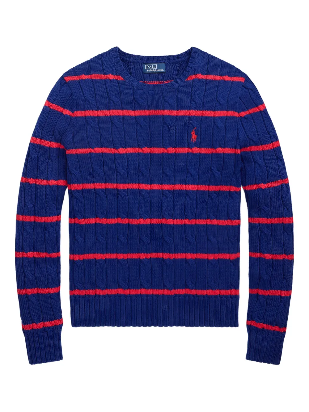 Polo Ralph Lauren ストライプ ケーブルニット セーター - ブルー Polo Ralph Lauren ストライプ ケーブルニット セーター - ブルー