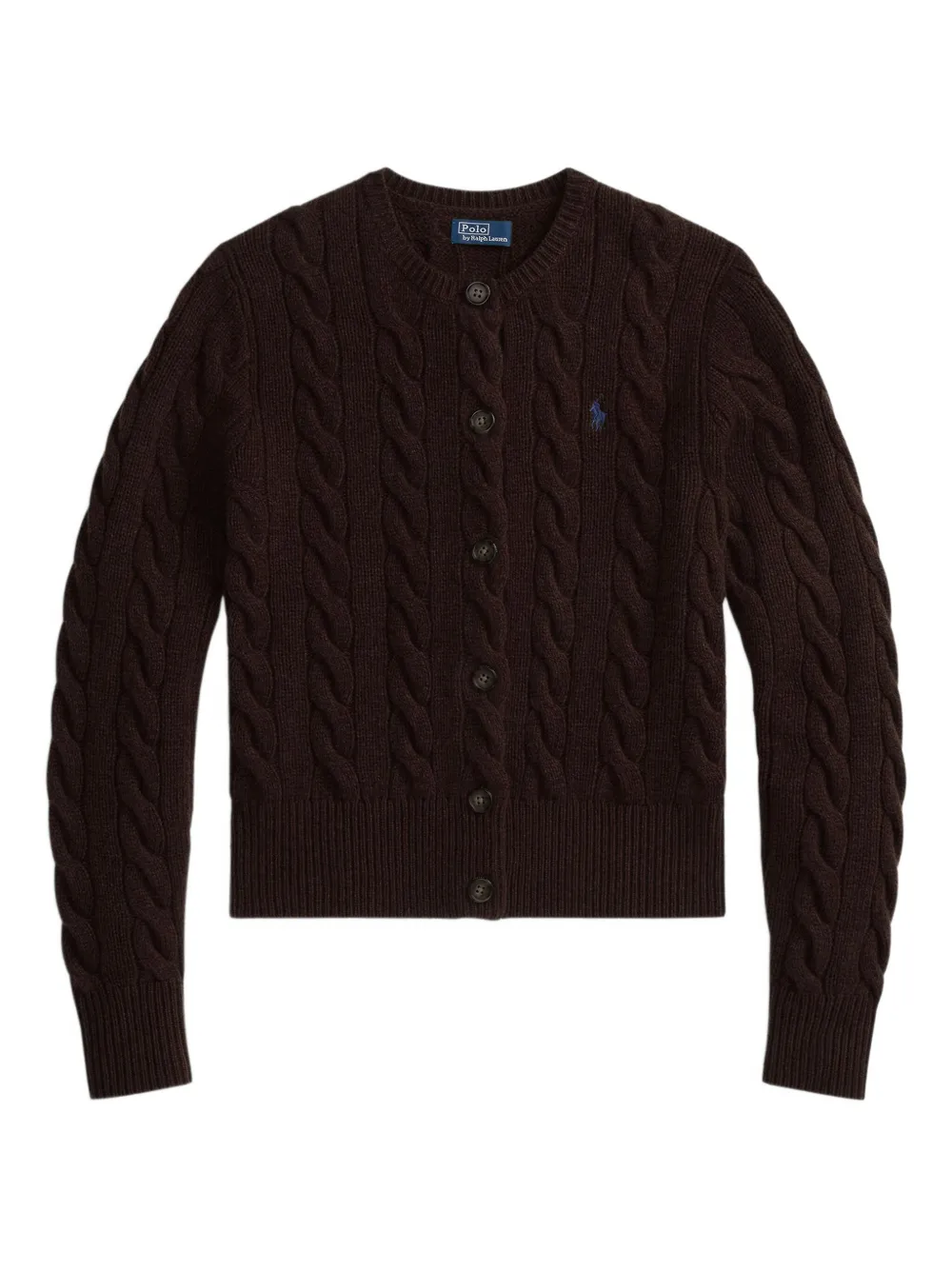 Polo Ralph Lauren cable-knit button-up cardigan | Brown | Image 1