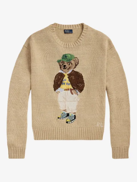 Polo Ralph Lauren pull en maille intarsia à motif Polo Bear