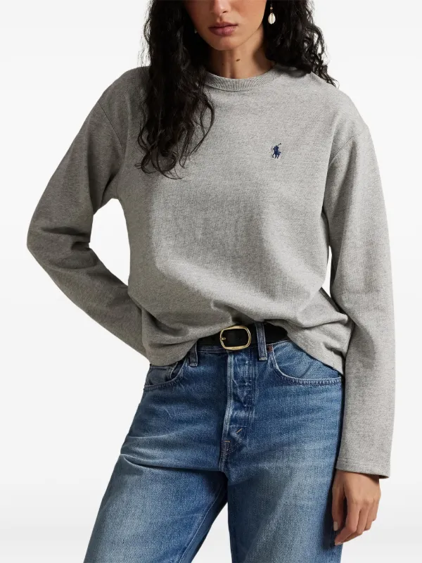Polo Ralph Lauren クルーネック ロングTシャツ | グレー | FARFETCH JP