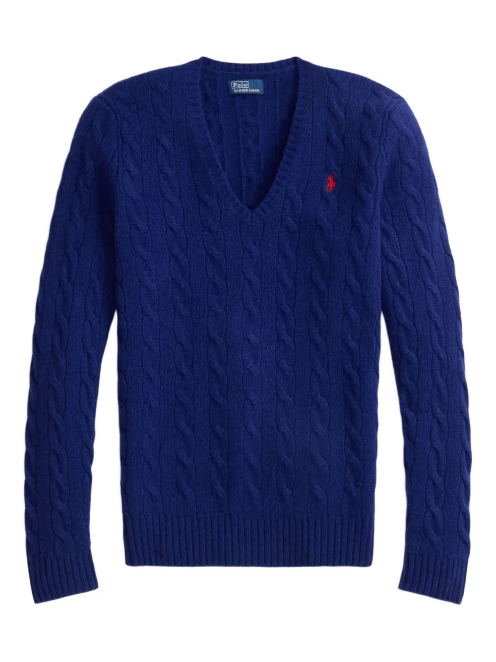 Polo Ralph Lauren Kimberly Cable-knit V-neck Sweater In Blue