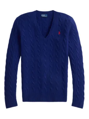 Polo Ralph Lauren cable-knit V-neck Sweater | Blue | FARFETCH