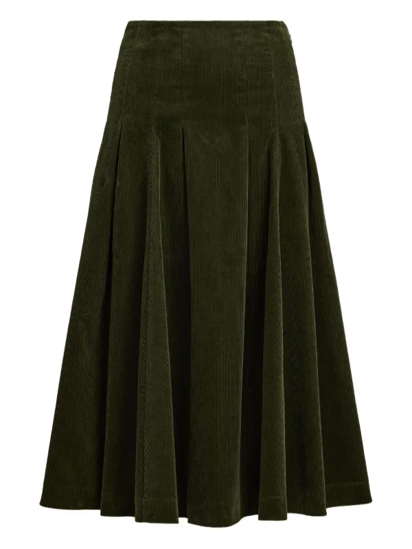 Polo Ralph Lauren Pleated Midi Skirt Green FARFETCH ID