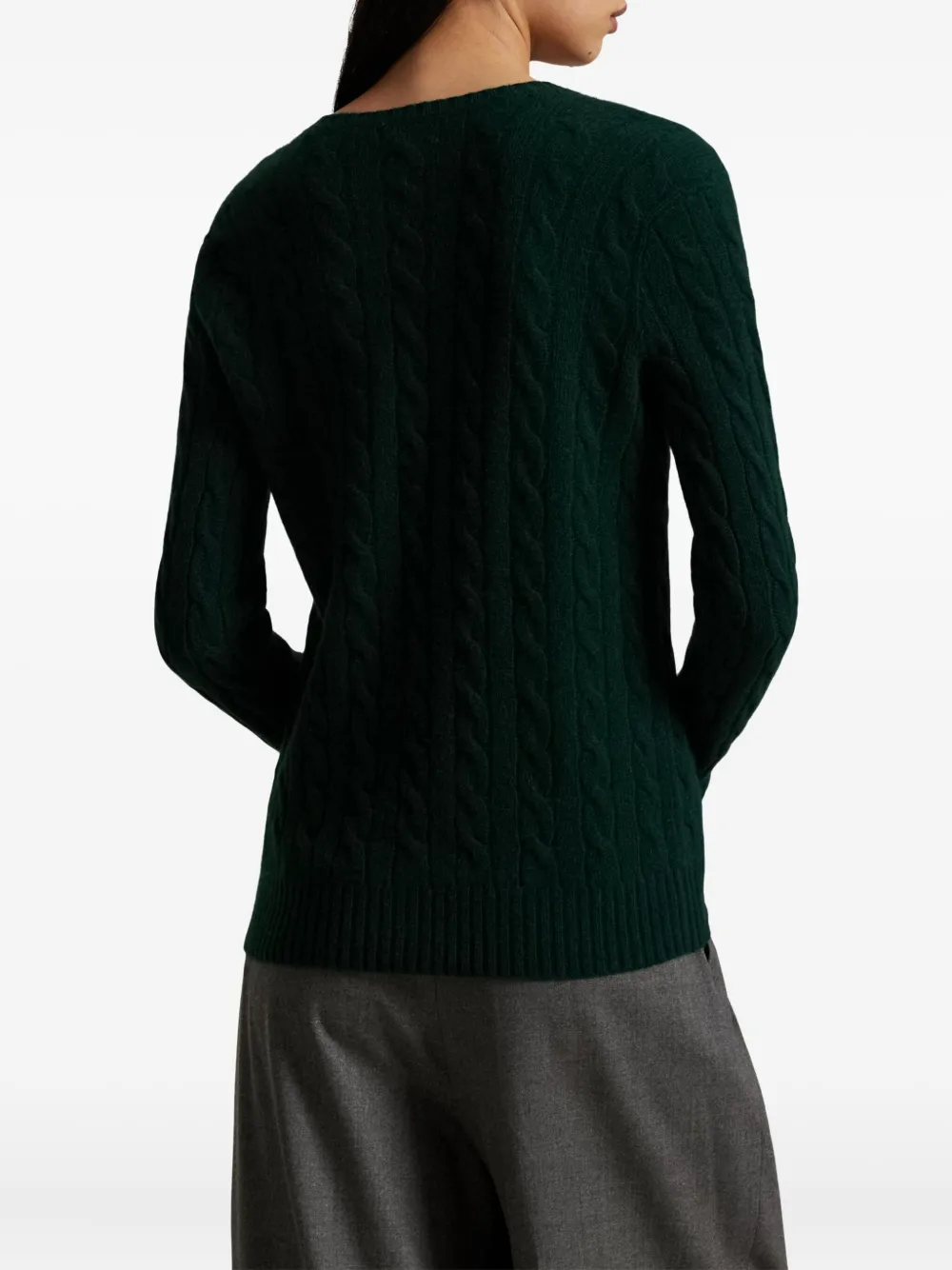 Polo Ralph Lauren Kabelgebreide trui met V-hals Groen