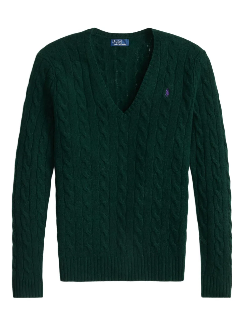 Polo Ralph Lauren cable-knit V-neck pullover - グリーン Polo Ralph Lauren cable-knit V-neck pullover - グリーン