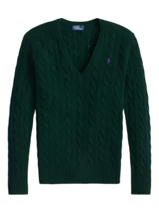 Polo Ralph Lauren ケーブルニット Vネックセーター | グリーン