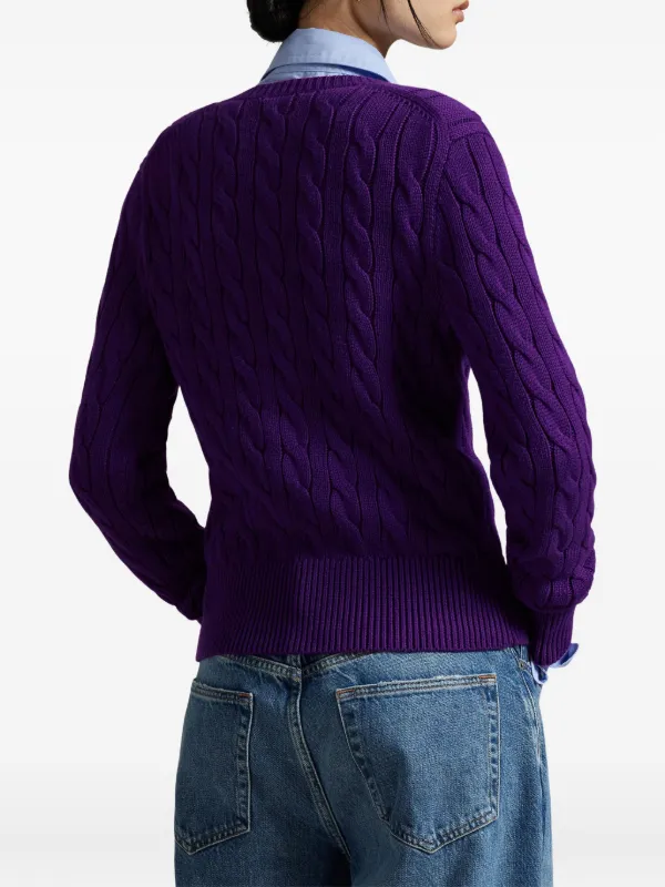 ラルフローレン　カーディガン　パープル Polo Ralph Lauren ケーブルニット カーディガン | パープル